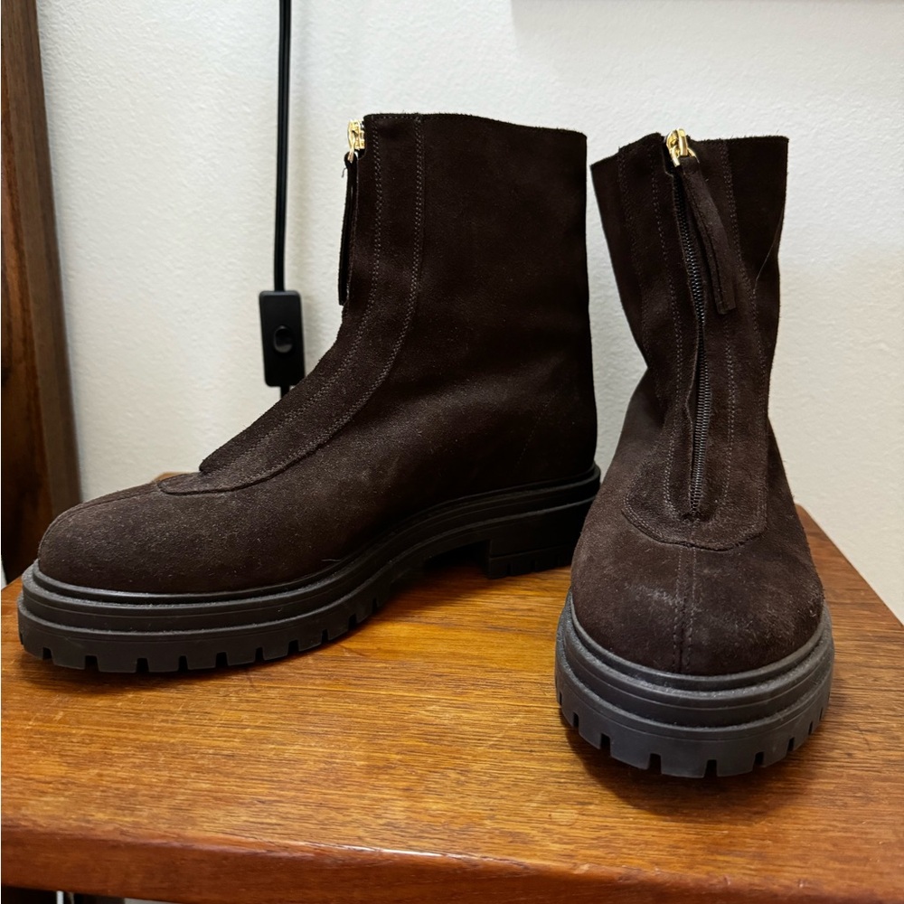 Feners Suade Brown Lug Sole Boot